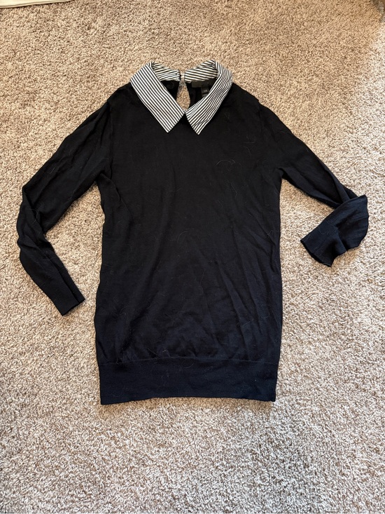 J. Crew Sweaters - J. Crew Black Sweater with Striped Collar
